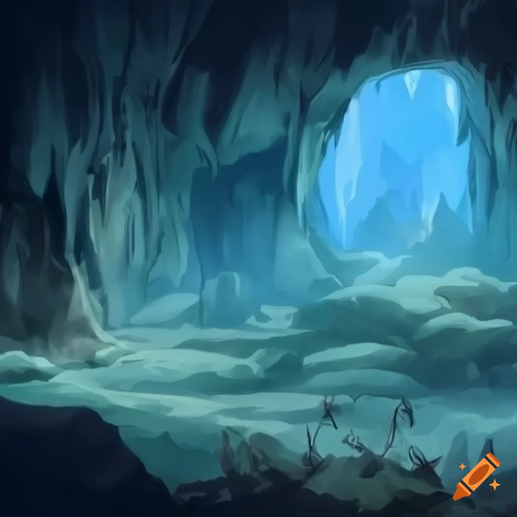 anime cave background