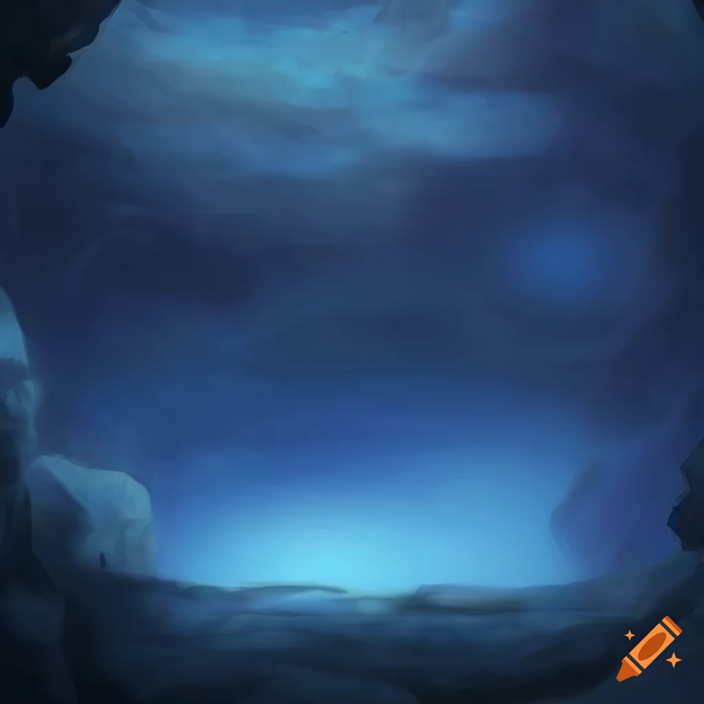dark mystical cave with blue overlay