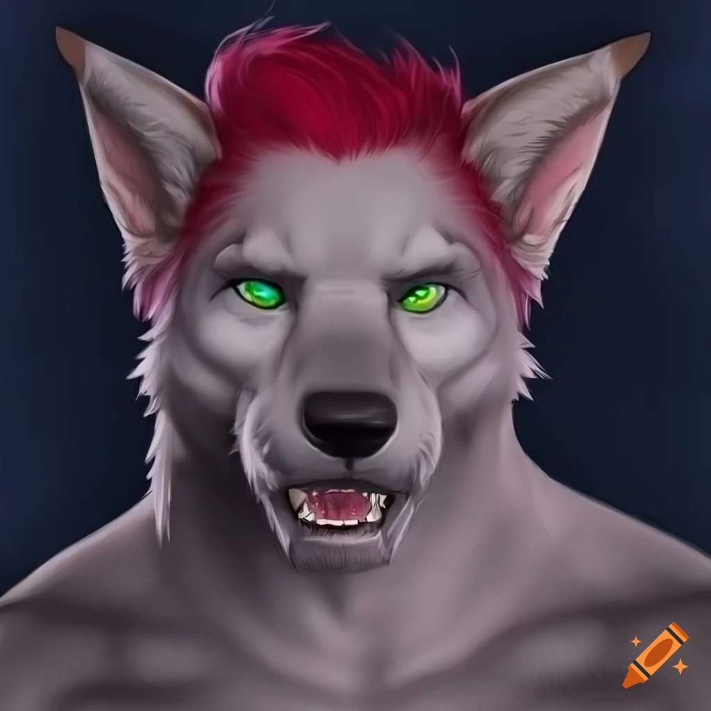 Buff werewolf smiling on Craiyon