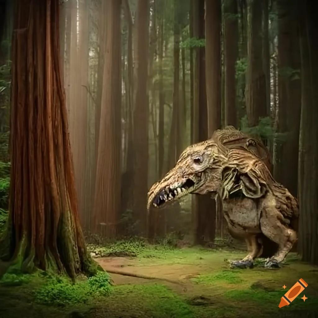 artwork depicting Gilgamesh fighting a monster in the forest