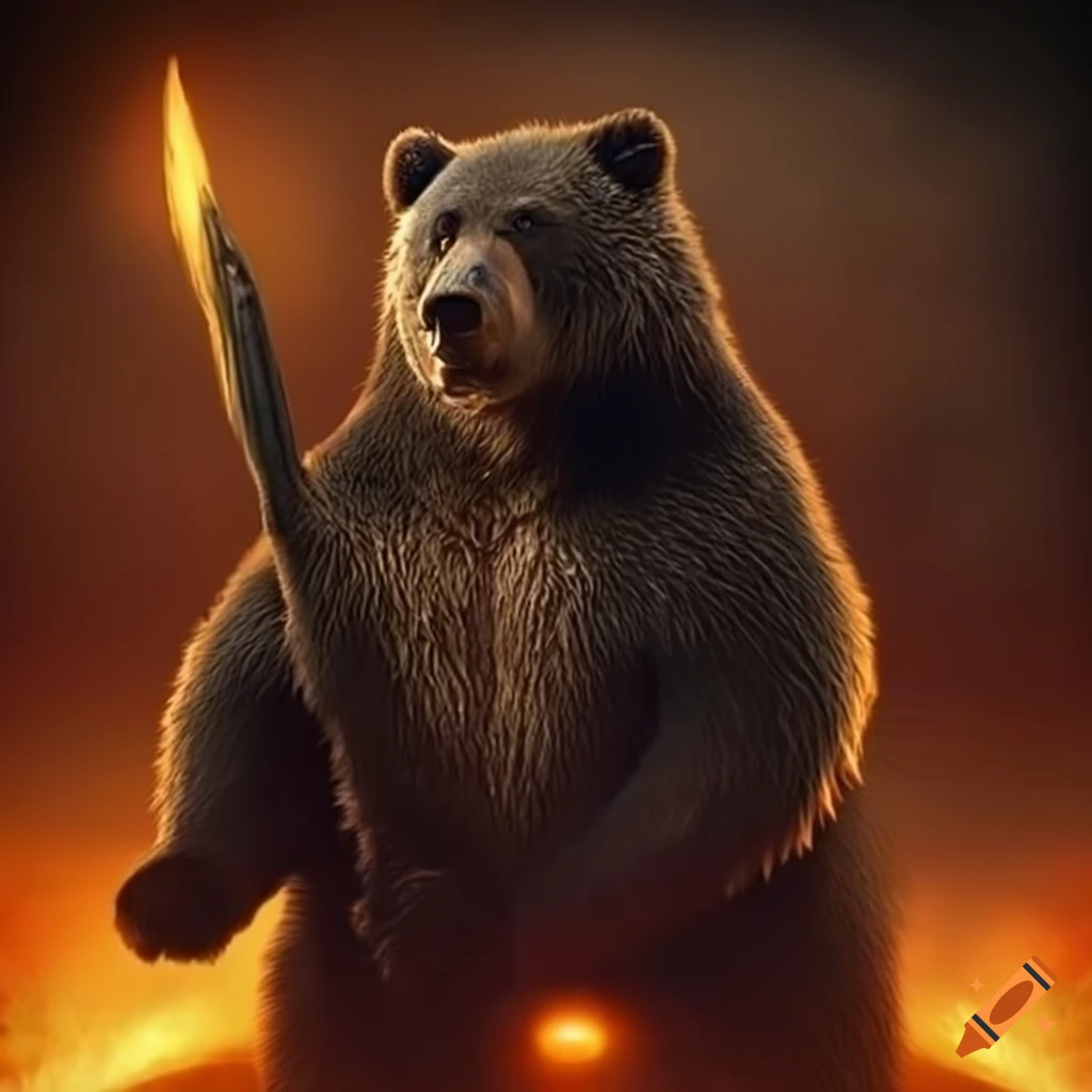 Black and white image of battling bears