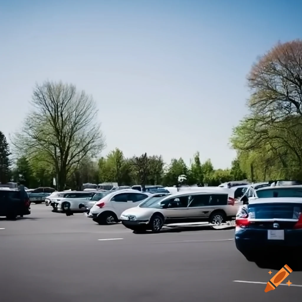Daytime parking lot on Craiyon