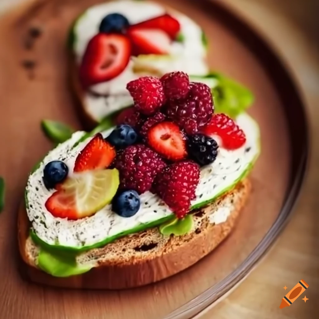 vegetarian sandwich with berries