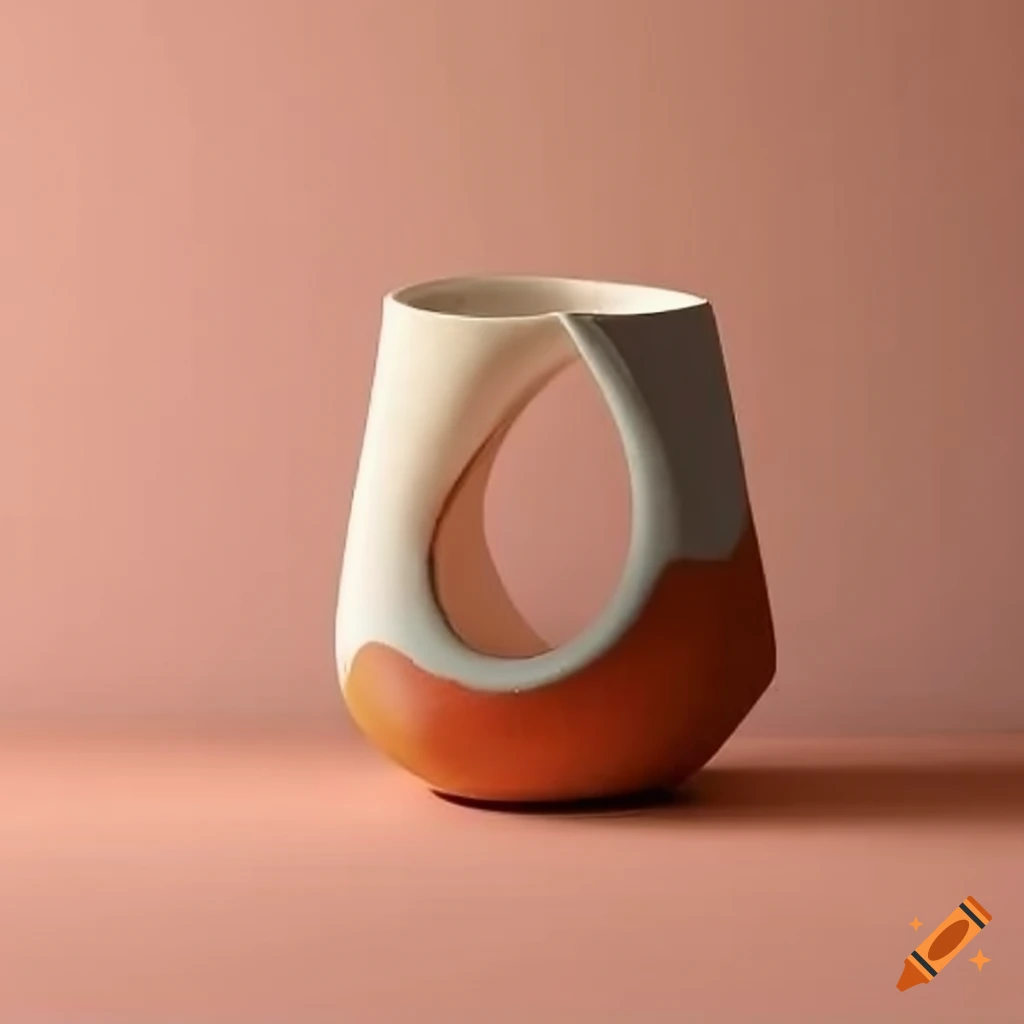 Asymmetrical pottery design with autumn motifs on Craiyon