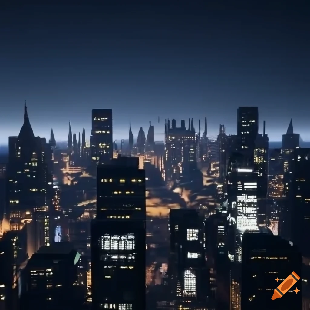 Dark Cityscape Under A Night Sky