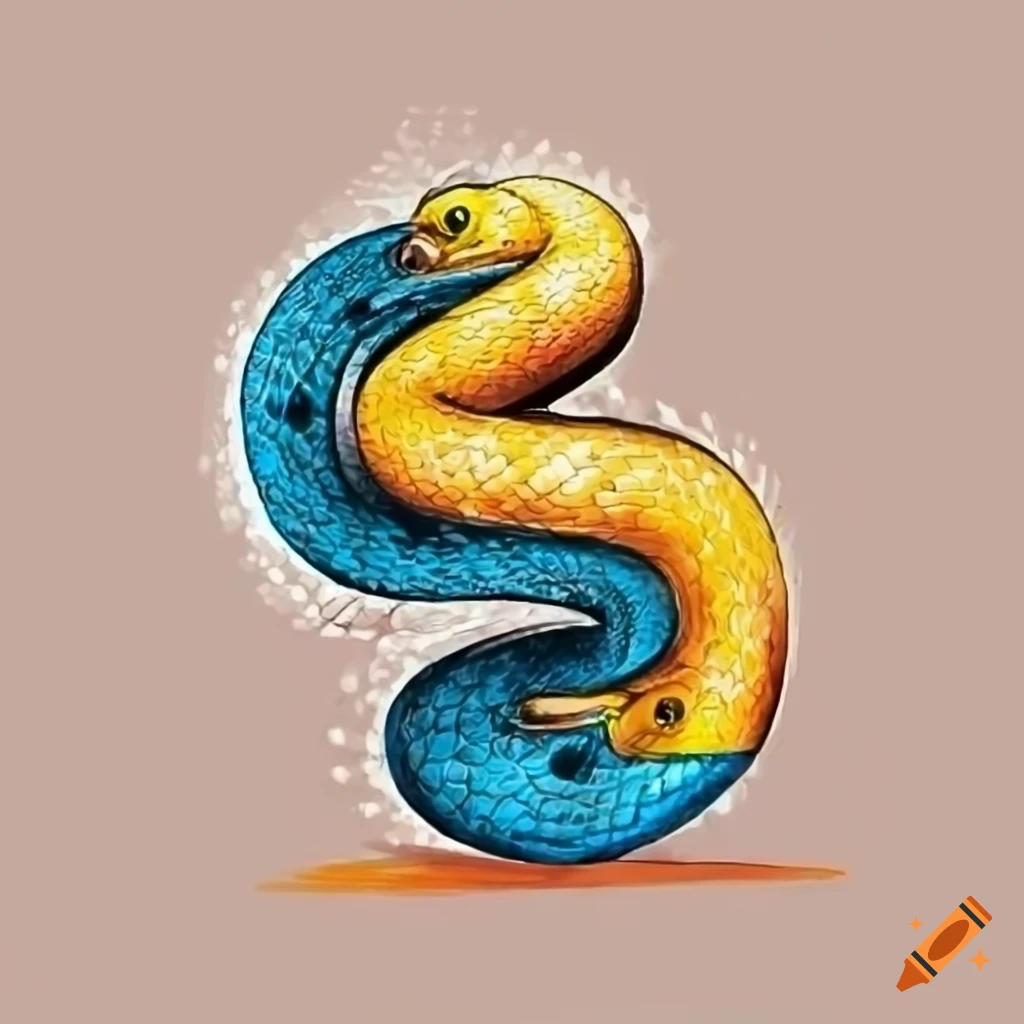 Sketch of python disintegrating into code on Craiyon