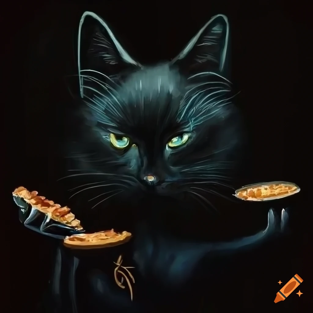 surreal-painting-of-a-black-cat-enjoying-a-cocktail-and-pie-at-a-cafe