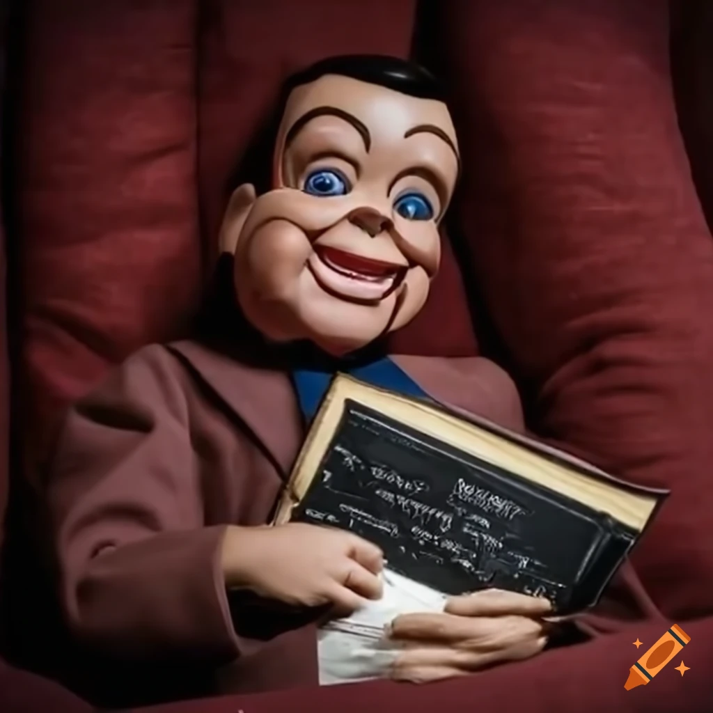 Satirical image of a ventriloquist dummy representing a political