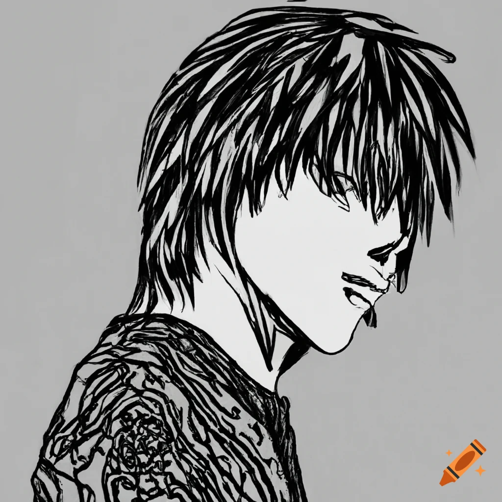 Light Yagami Line Art Drawing Sketch - Silhouette Transparent PNG
