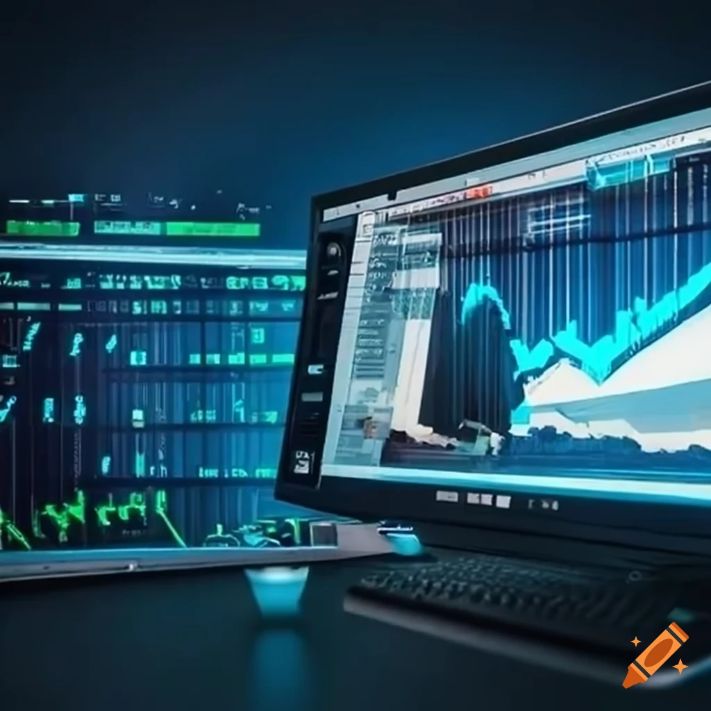 online entrepreneur analyzing stock market trends on computer