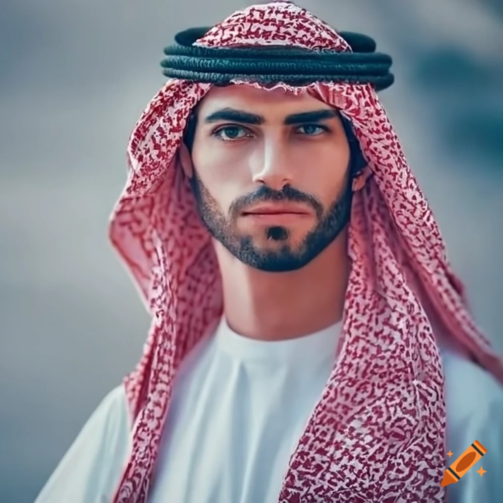 handsome man in traditional Arabian clothing