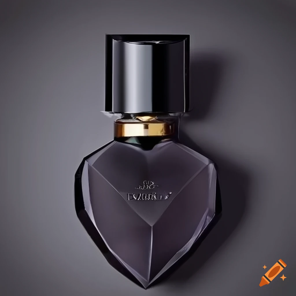 Luxury perfume bottle in a polygonal heart shape