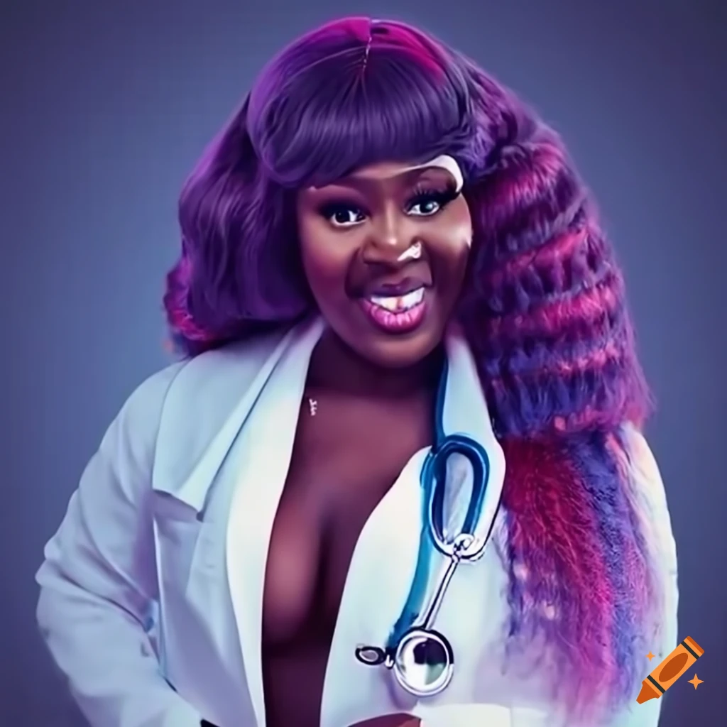 Cupcakke as a doctor listening to heartbeat