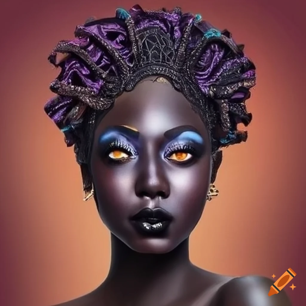 artistic depiction of a dark-skinned goddess