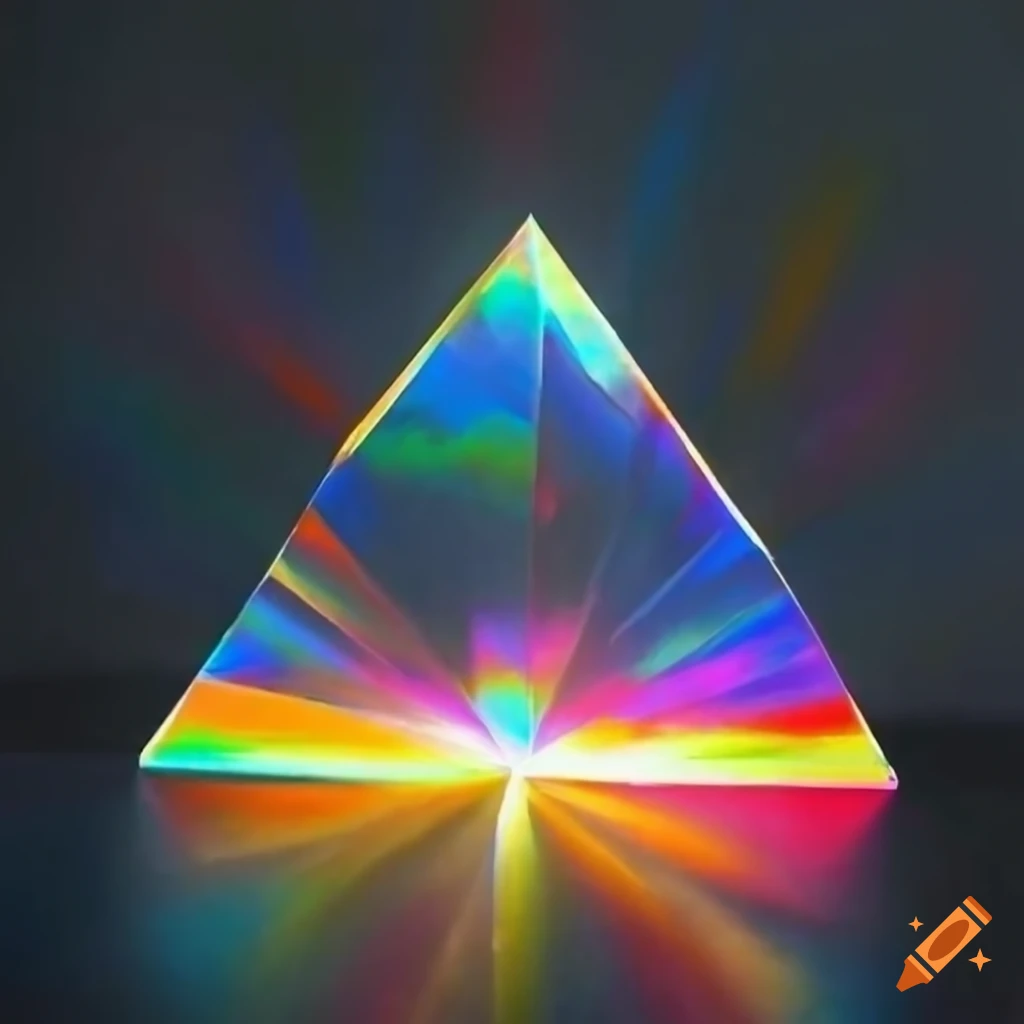 Knife palette painting with rainbow light beam on Craiyon