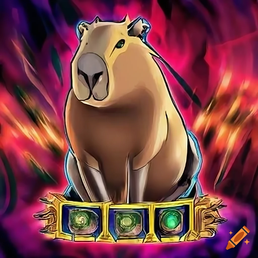 capybara in Yu-Gi-Oh card style