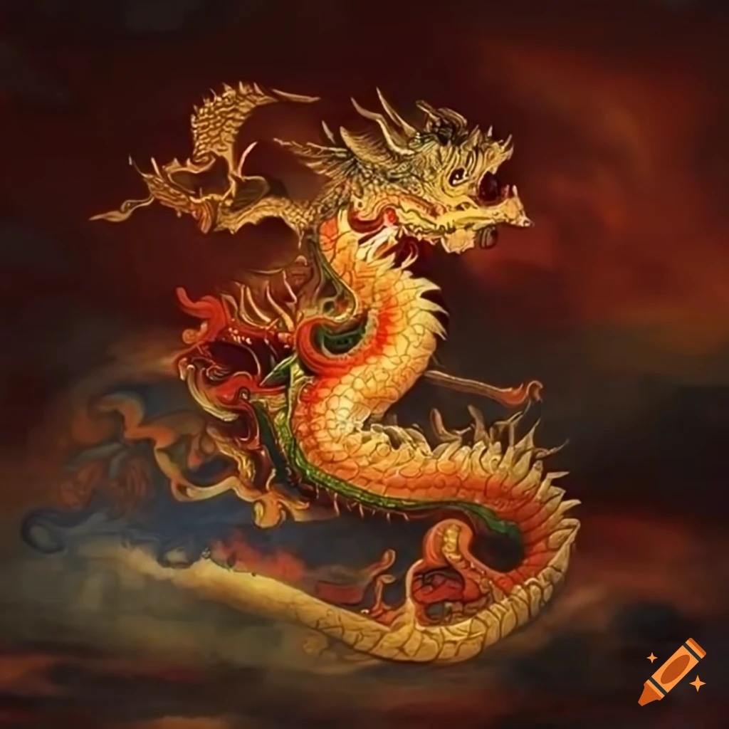 Ming dynasty artwork featuring an emperor riding a dragon
