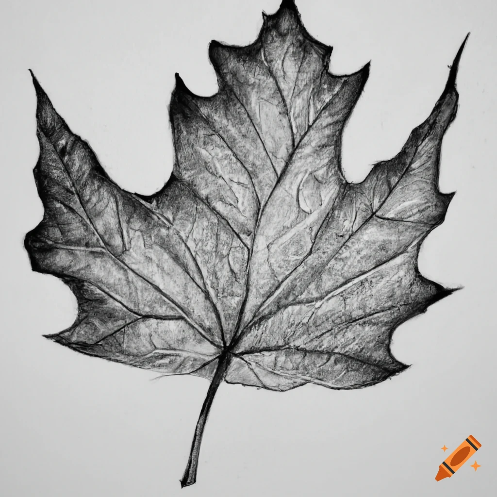 Premium Vector | Maple leaf drawing illustration with line art on white  backgrounds.