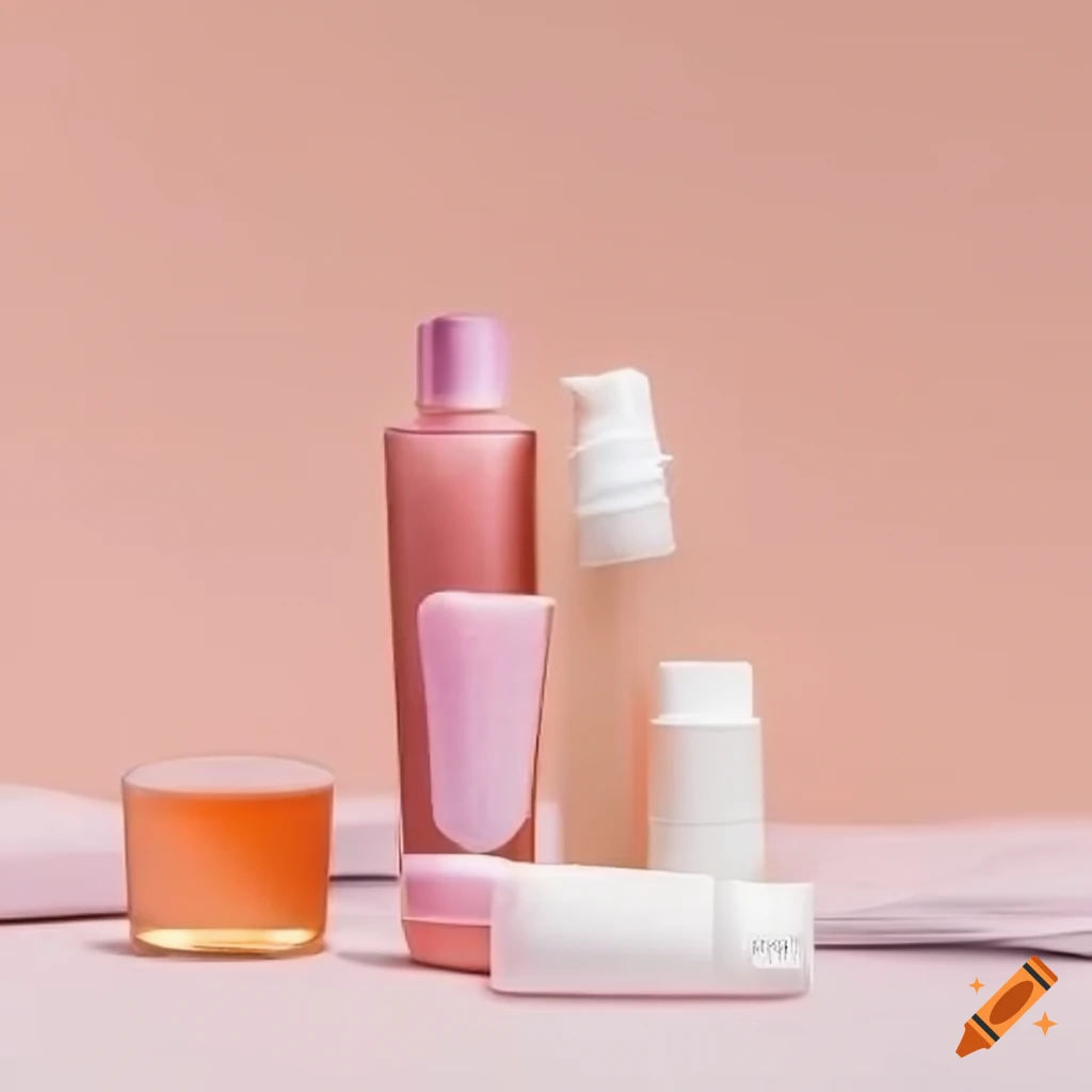 skincare products on a white background