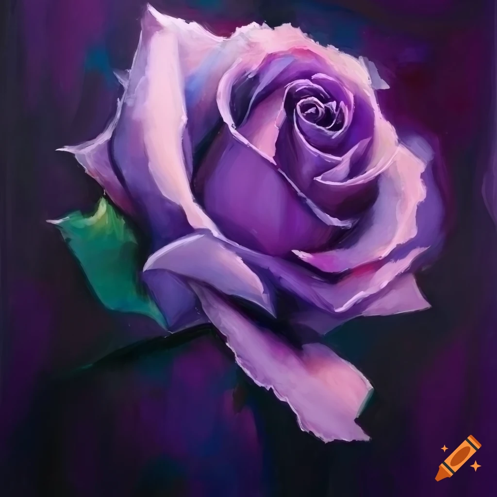 Purple roses painting on Craiyon