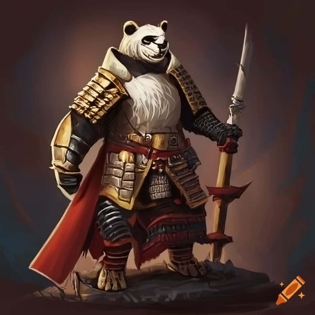 Artwork of a samurai warrior panda on Craiyon
