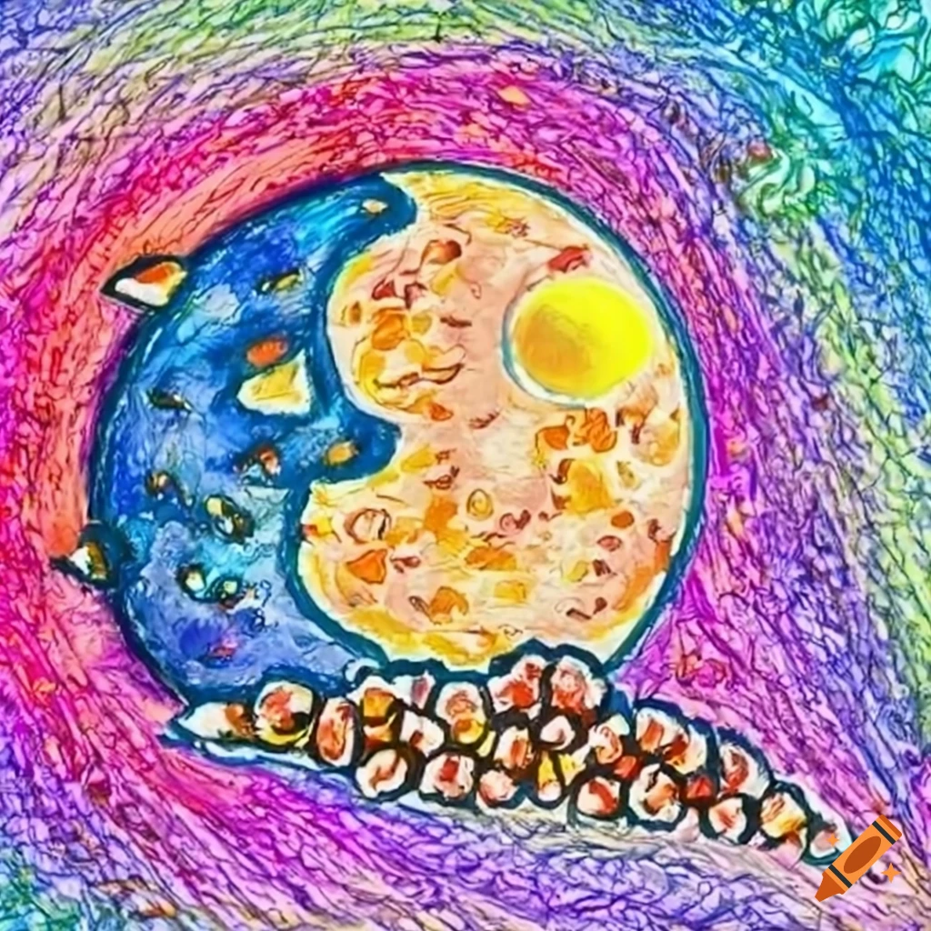 Popcorn moon in a starry night sky Popcorn moon in a starry night sky