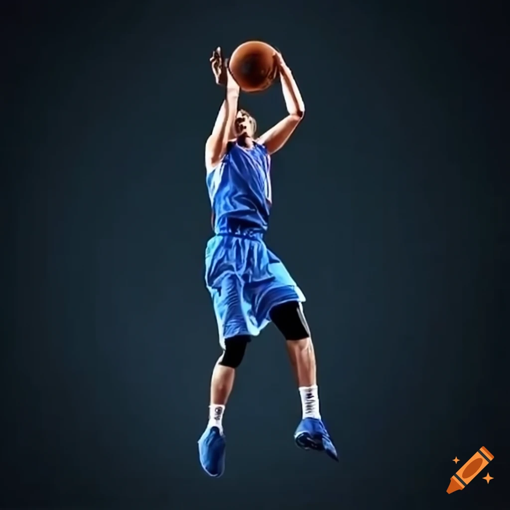 Basketball Player Performing A Powerful Dunk On Craiyon