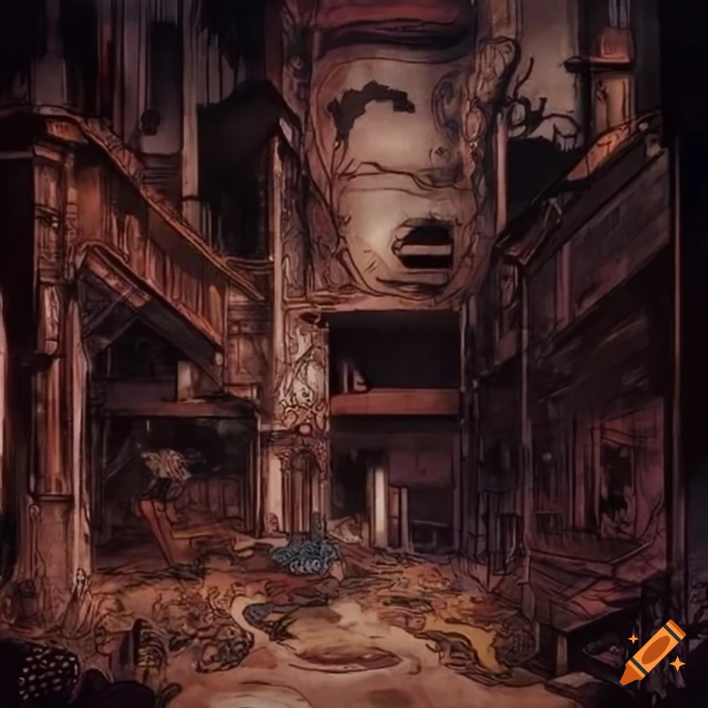 Steampunk junkyard in a fantasy art style on Craiyon