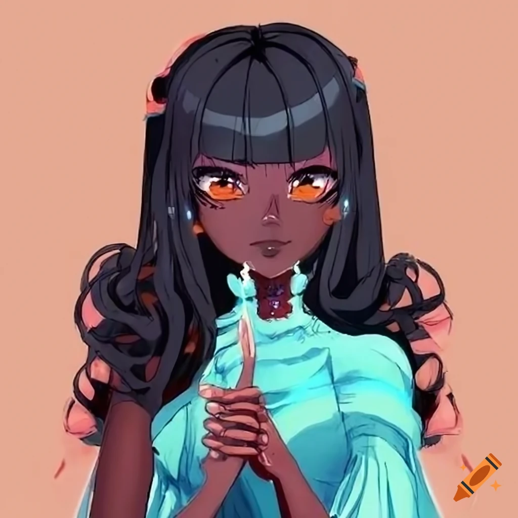 Anime Style Portrait Of A Dark Skinned Woman On Craiyon 2388