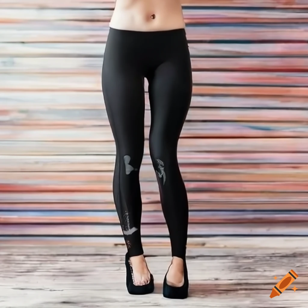 Girl wearing black leggings on Craiyon