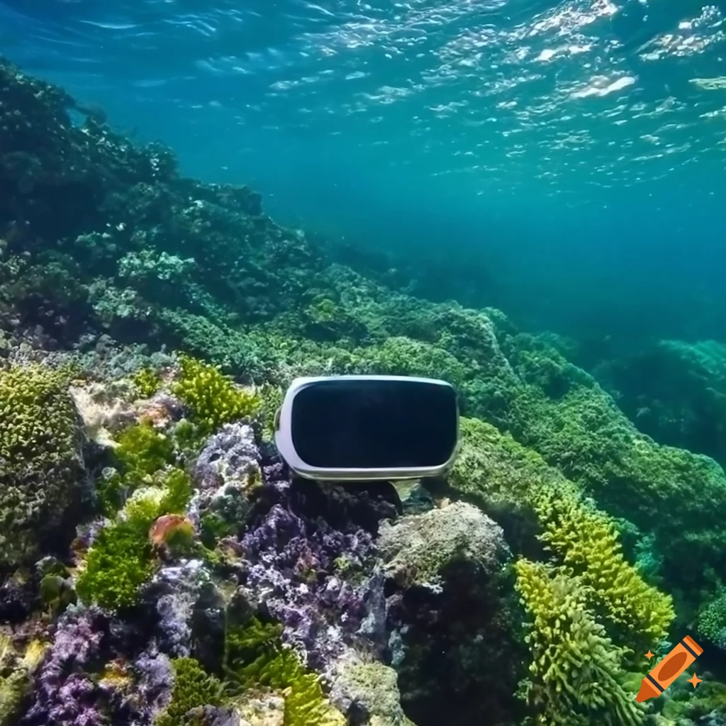 Virtual reality glasses exploring underwater world on Craiyon