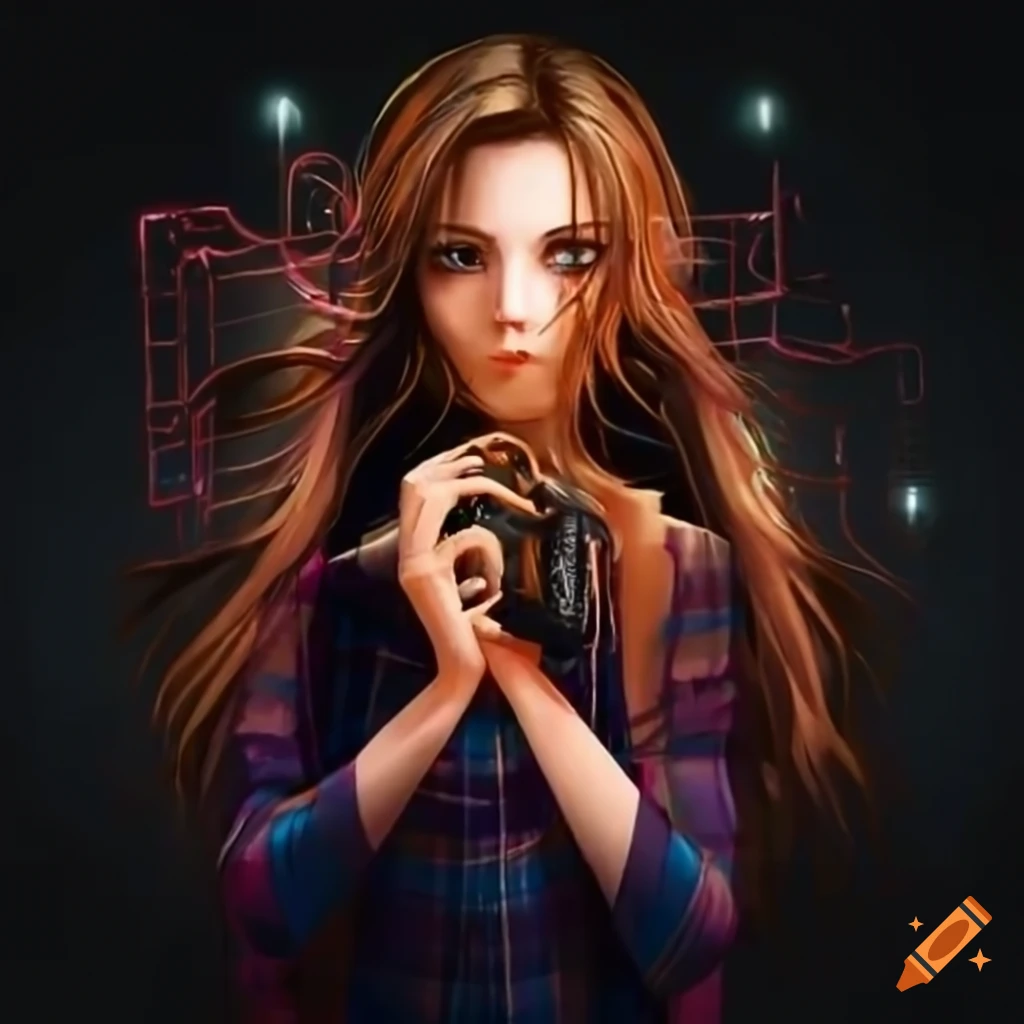 picture of a brown-haired girl working on circuits