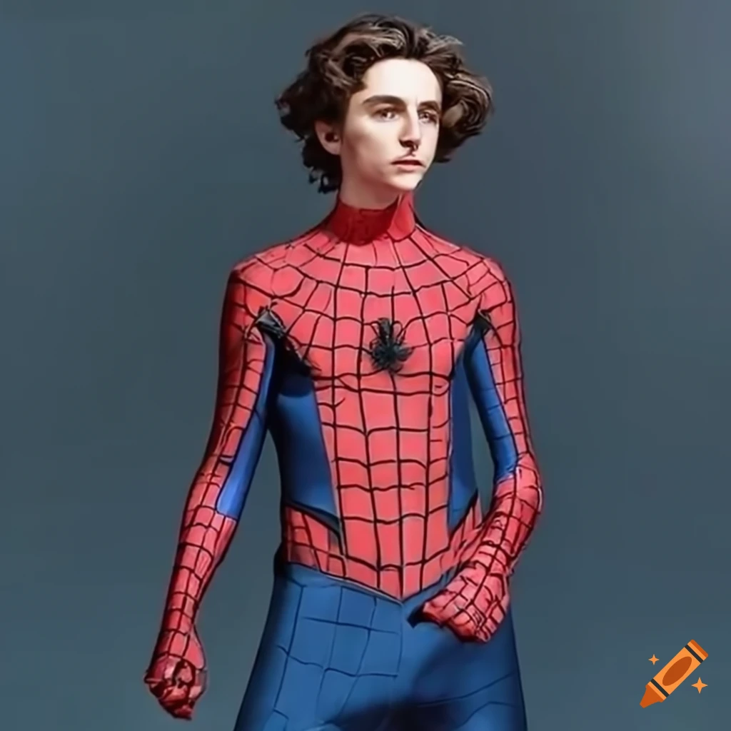 Timothee Chalamet in a stylish Spiderman costume