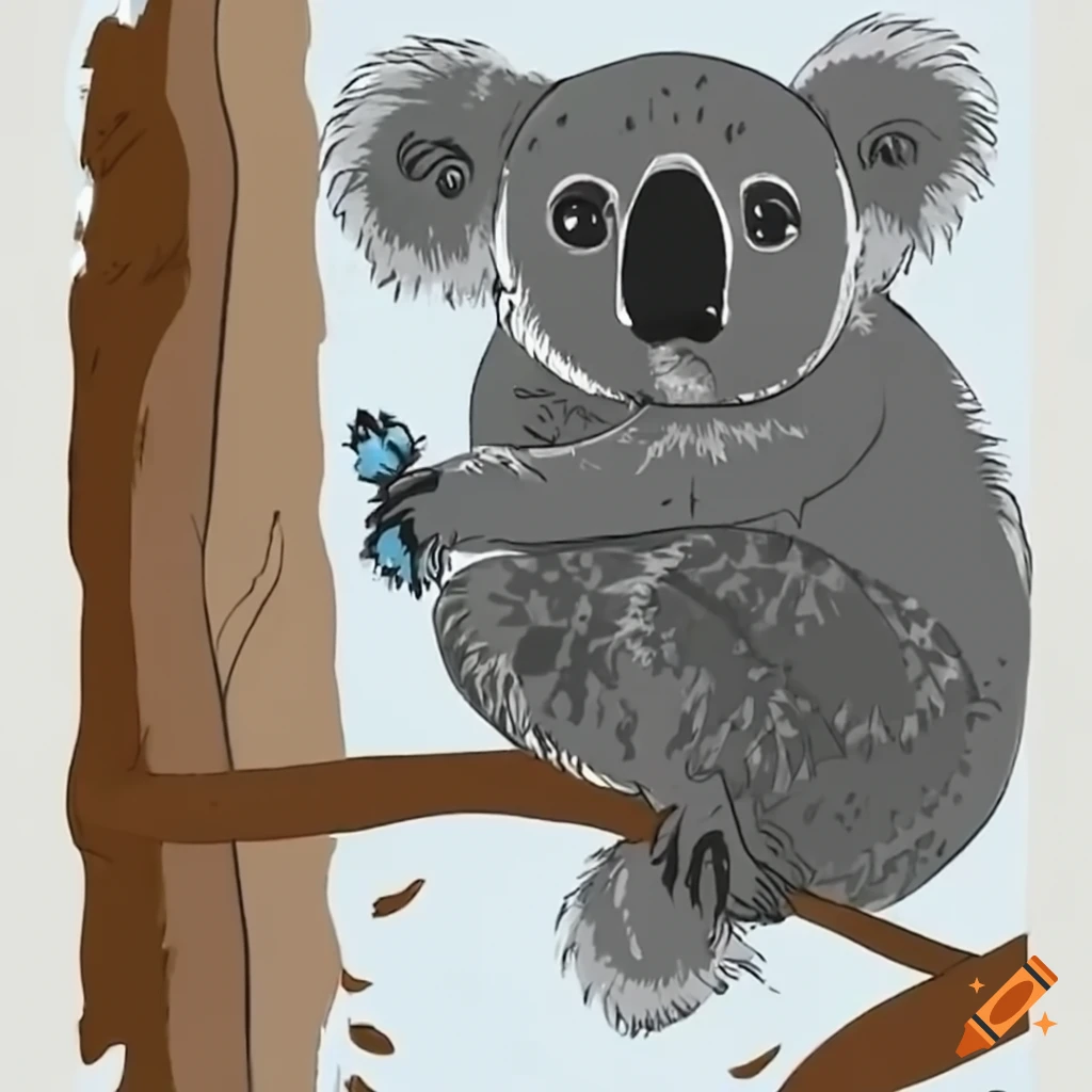 koala relaxing on a tree branch