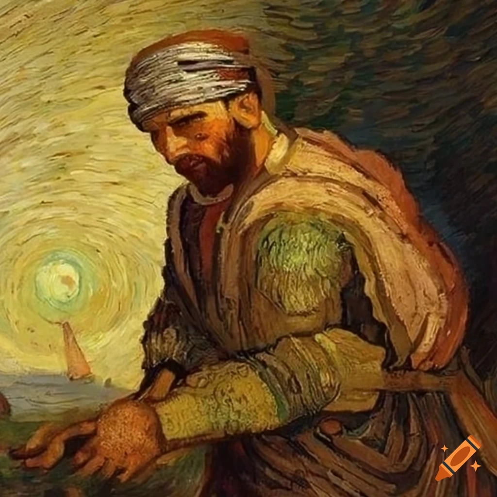 Arab warrior version of Van Gogh's painting