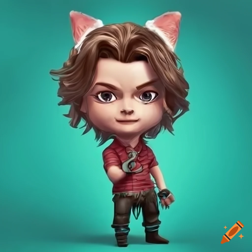cosplay-of-steve-harrington-with-cat-ears-and-tail-on-craiyon