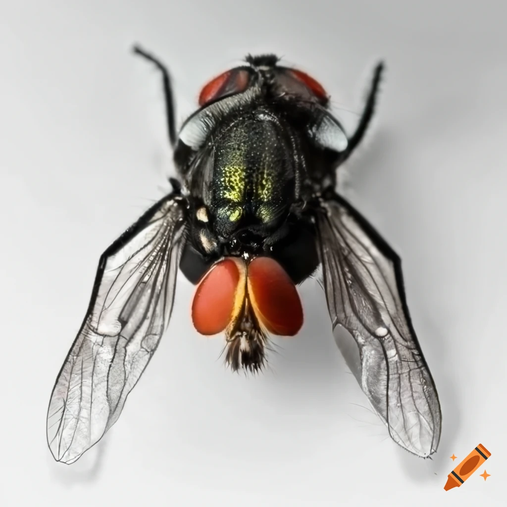 White background image of a fly insect on Craiyon