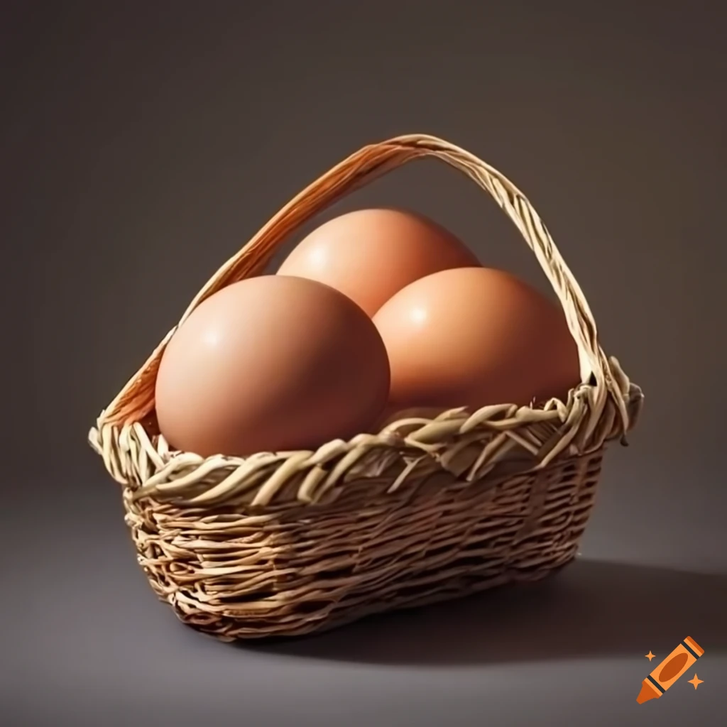 arrangement of two baskets with eggs