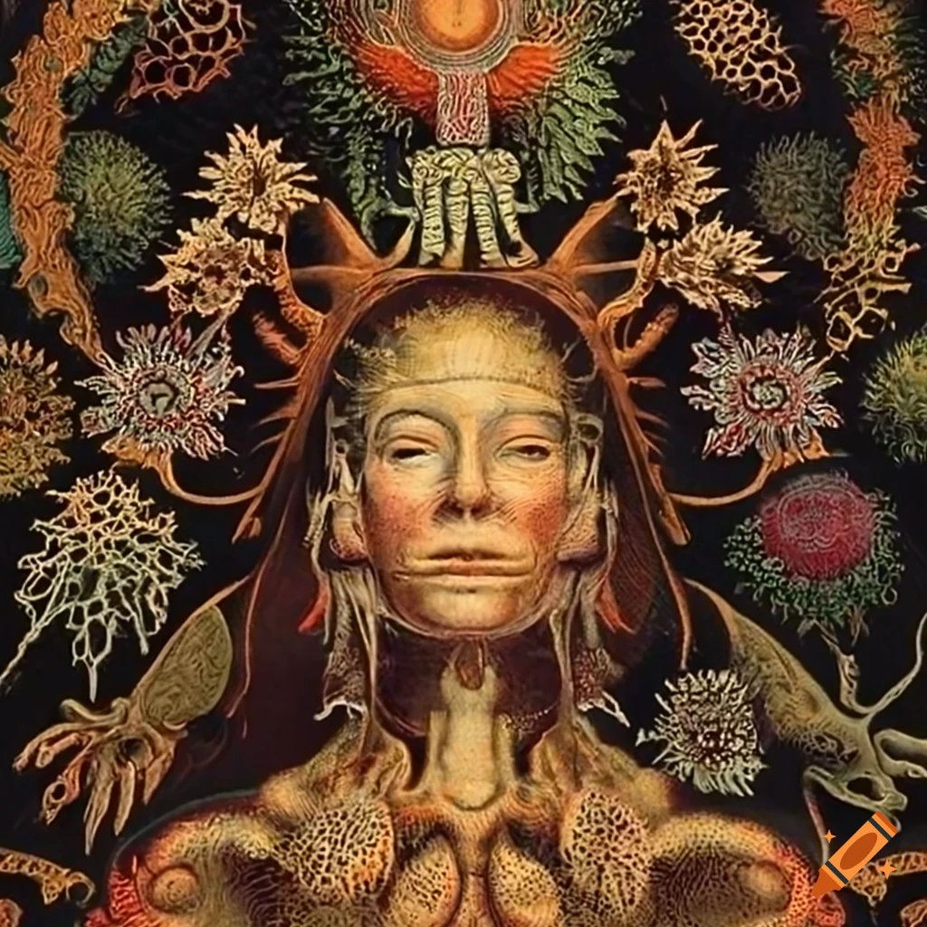 8k panorama artwork with elements of ernst haeckel, julie heffernan