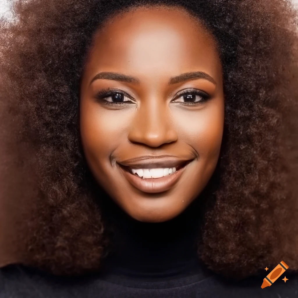 Stunning portrait of a young woman with afro hair