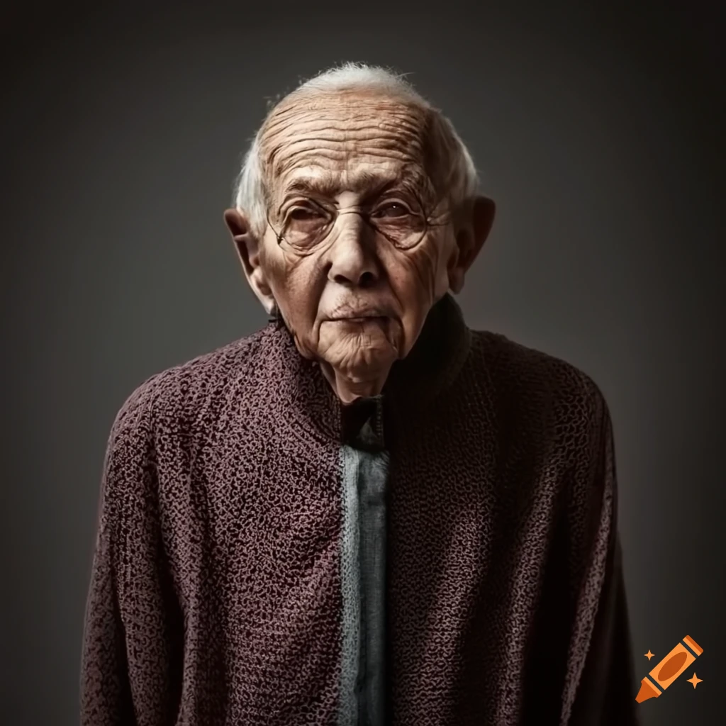 Fashionable Clothing Pattern On An Elderly Person