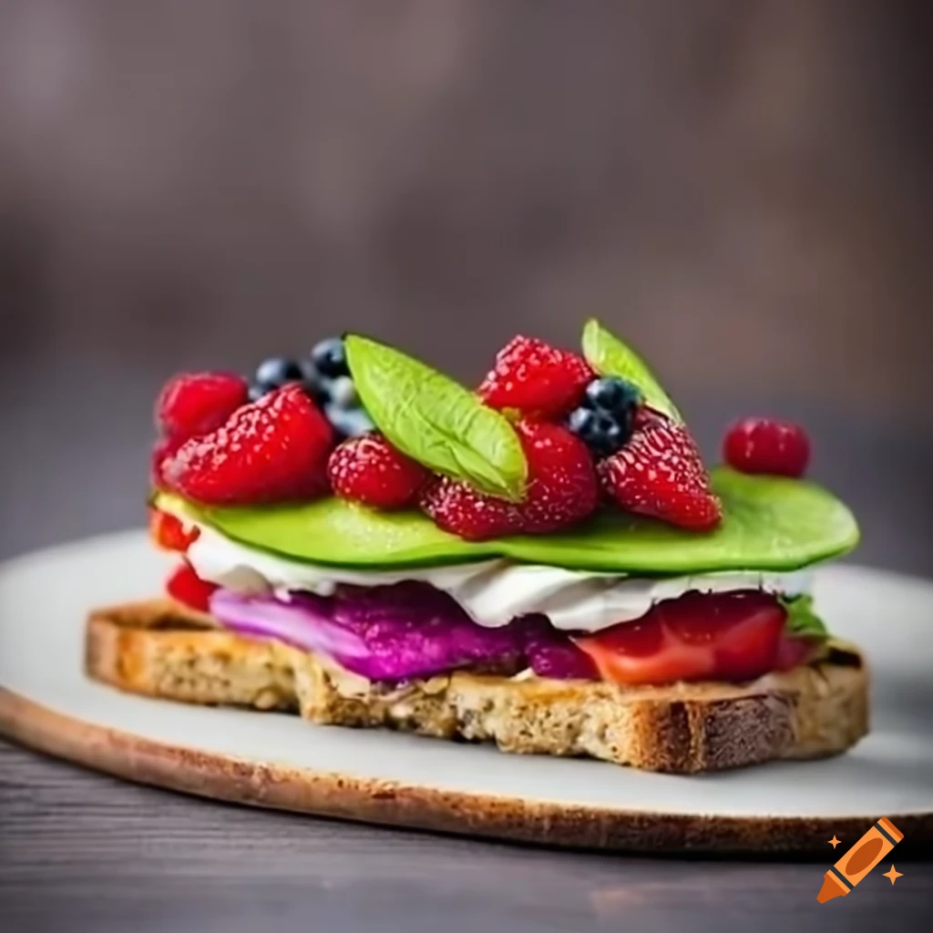 vegetarian sandwich with berries