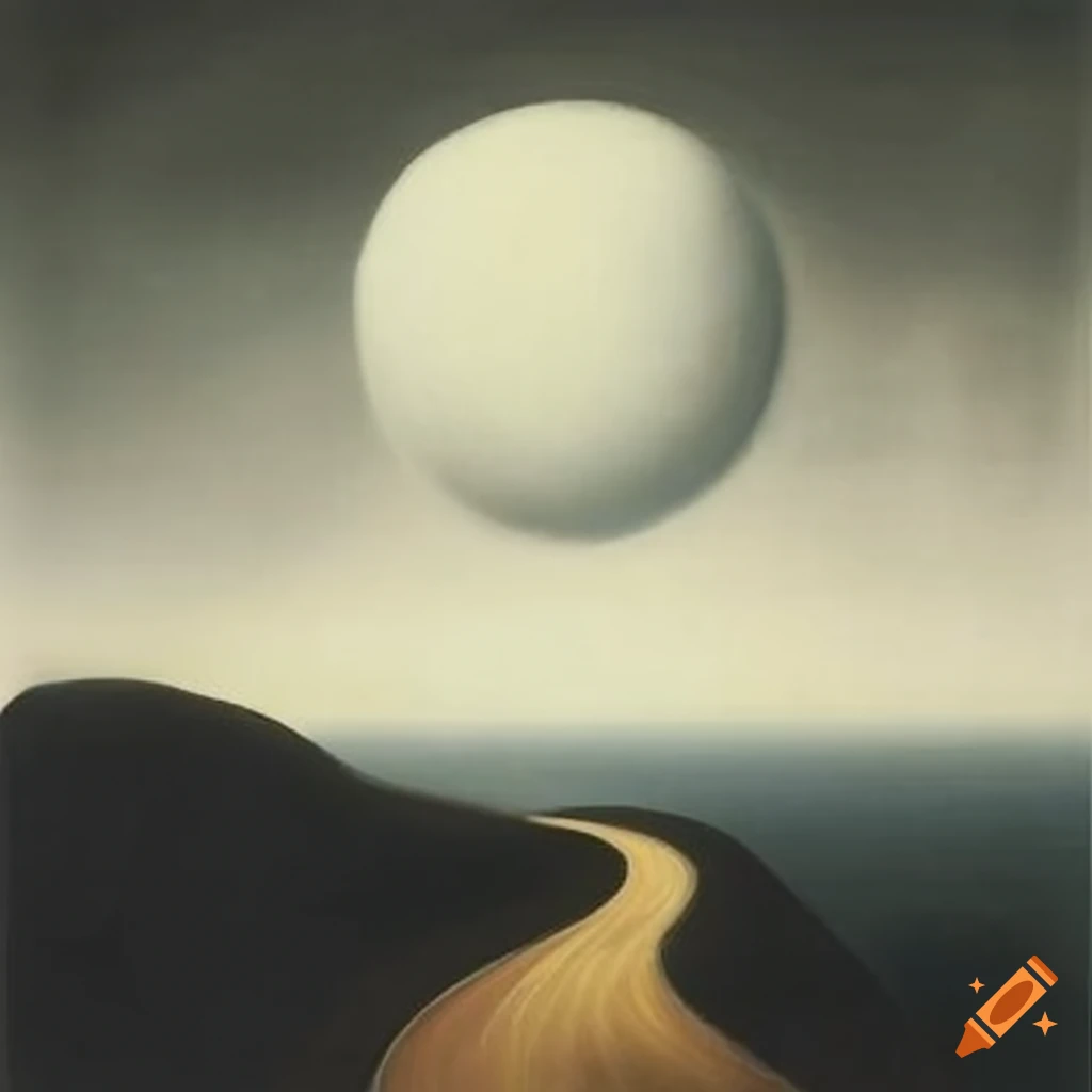 surreal hairpin bend road painting