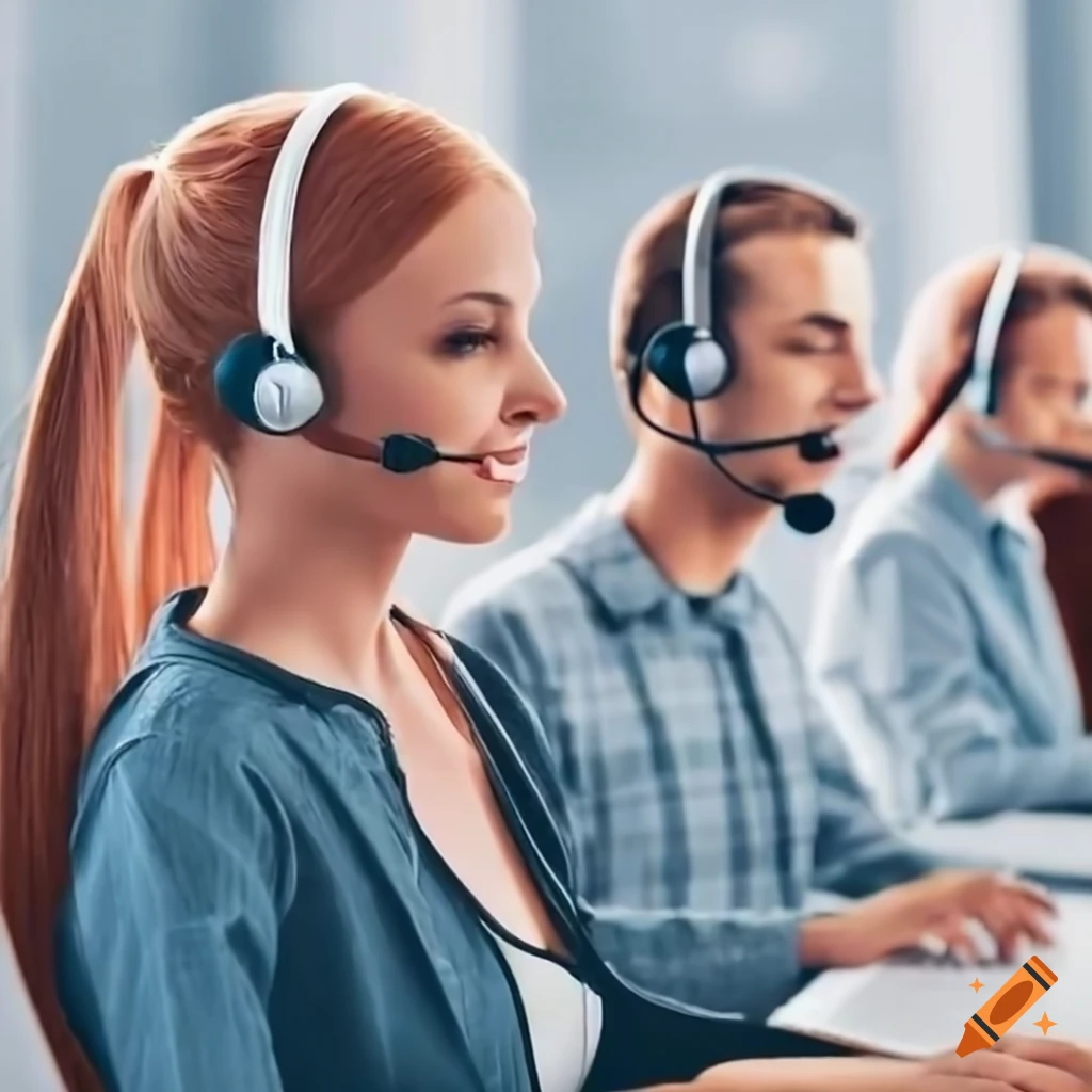 People working in a call center