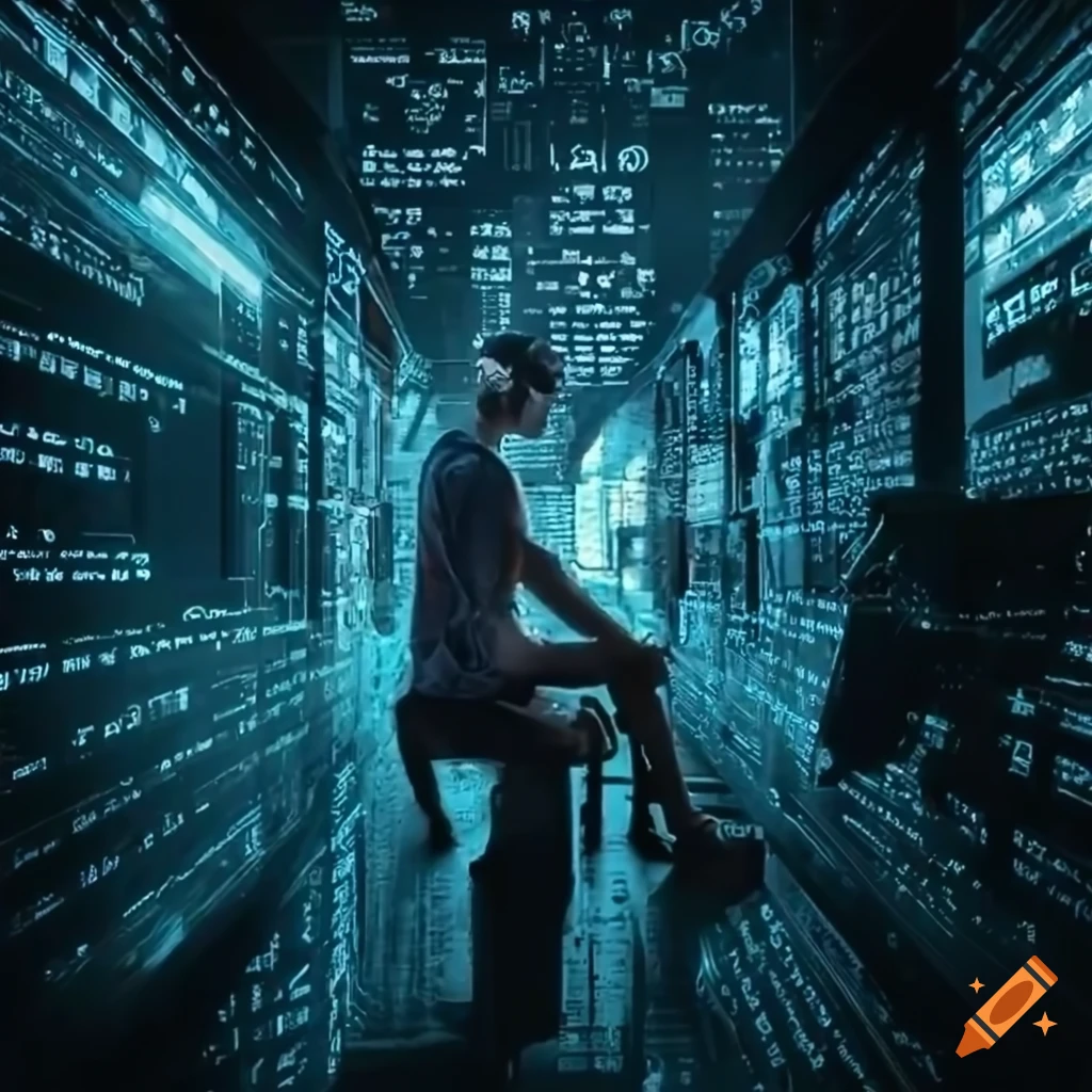 Illustration of hacking and coding on Craiyon