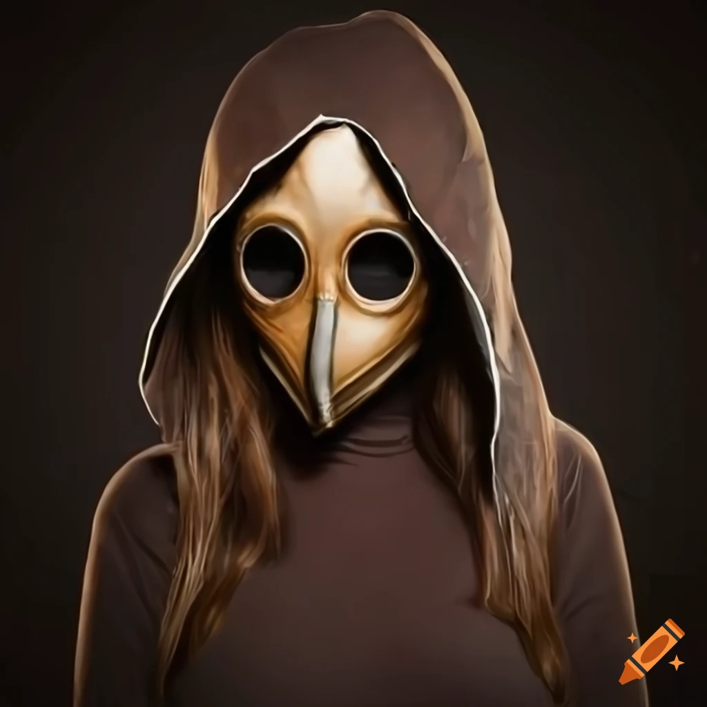 woman wearing a plague doctor mask