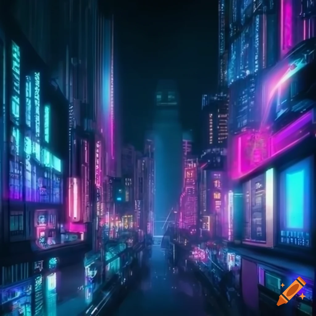 Cyberpunk Cityscape With Vibrant Neon Lights On Craiyon 3806