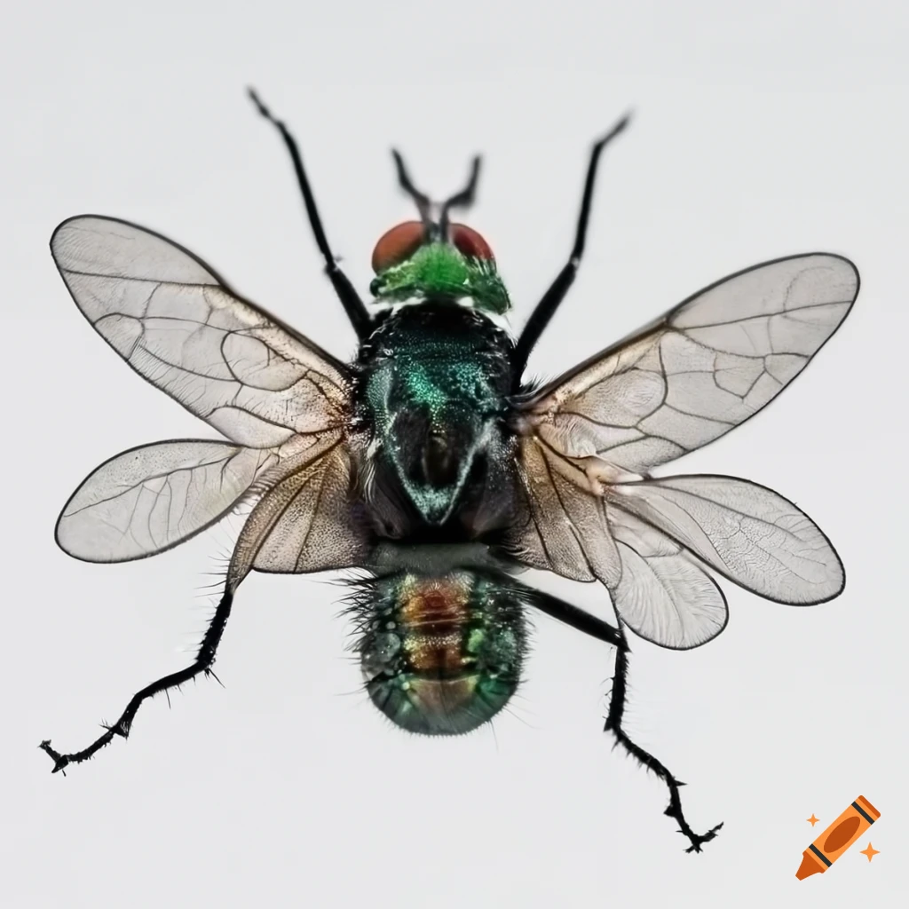 A fly insect on a white background on Craiyon