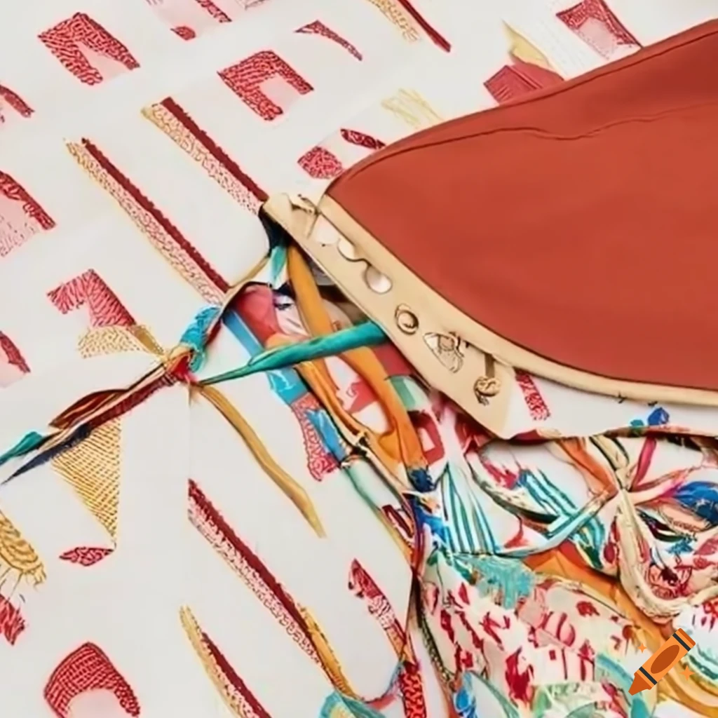 Upcycled silk squares representation on Craiyon