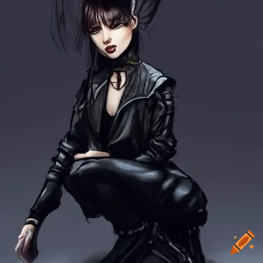 concept art of a stylish girl with space bun hair